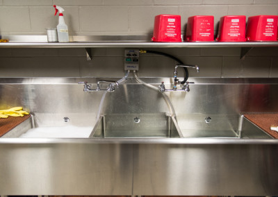 Washington High School Cafeteria Commercial Kitchen Dishwashing Sink