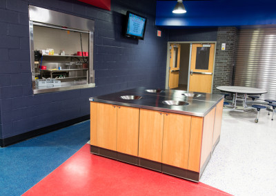 Washington High School Cafeteria Trash Chute and Dish Return