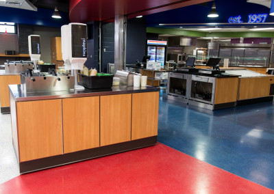 Washington High School Cafeteria Condiment and Napkin Station