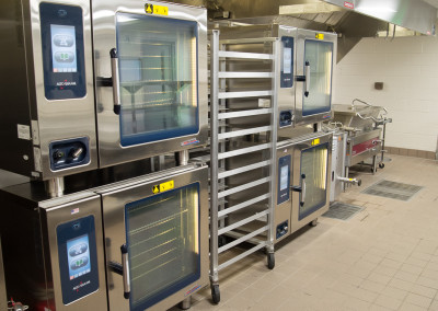 Linn Mar High School Cafeteria Oven and Stainless Steel Rolling Cart