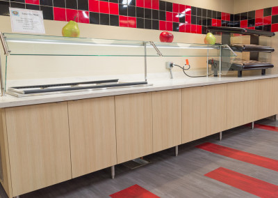 Linn Mar High School Cafeteria Counter with Glass Guard