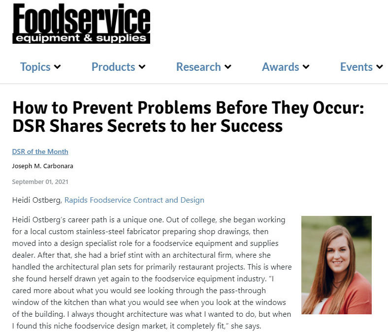 FE&S September DSR of the Month: Heidi Ostberg!