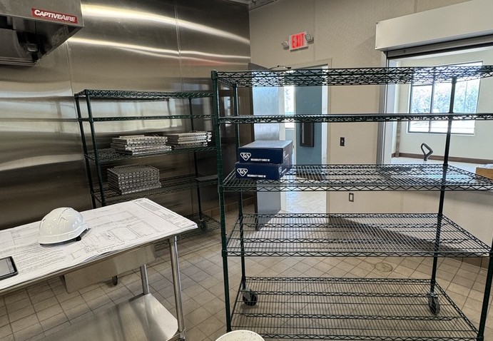 Contract Project Construction Process - Blueprint on table