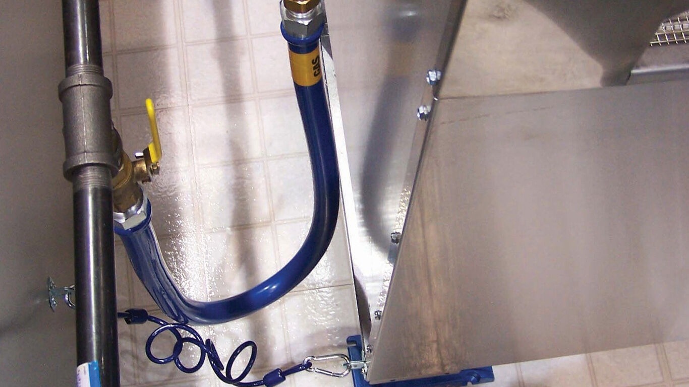 Dormont Blue Hose Gas Connector Kit in Commercial Kitchen
