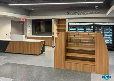 MidAmerican RecPlex grab & go retail display shelving