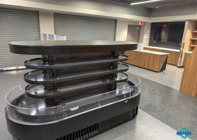 MidAmerican RecPlex curved refrigerated display case