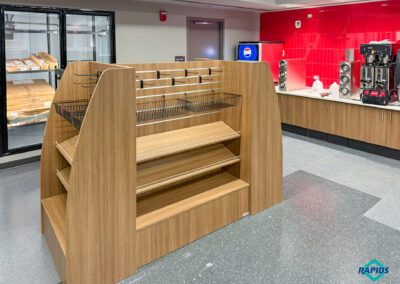 MidAmerican RecPlex bakery merchandising display and coffee counter