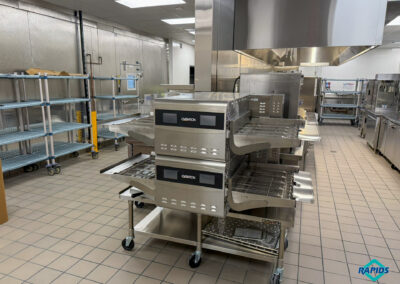 MidAmerican RecPlex conveyor oven and prep carts