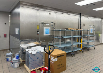 MidAmerican RecPlex walk-in cooler interior with shelving