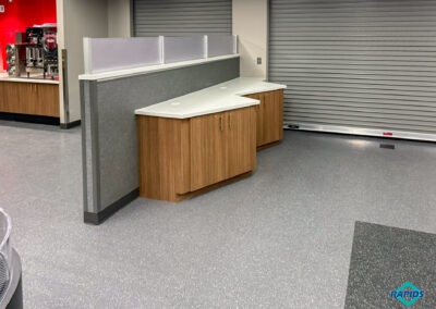 MidAmerican RecPlex retail counter and shelving